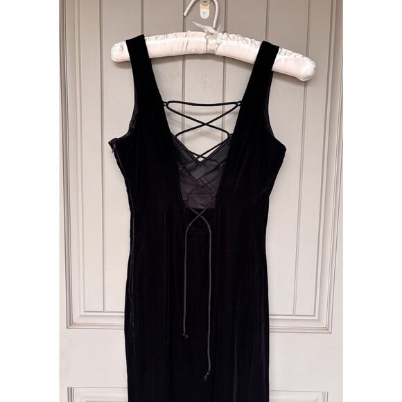 Sexy Witchy Vintage Jessica McClintock Maxi Dress 5/6 Y2K Goth Velvet - Picture 10 of 16